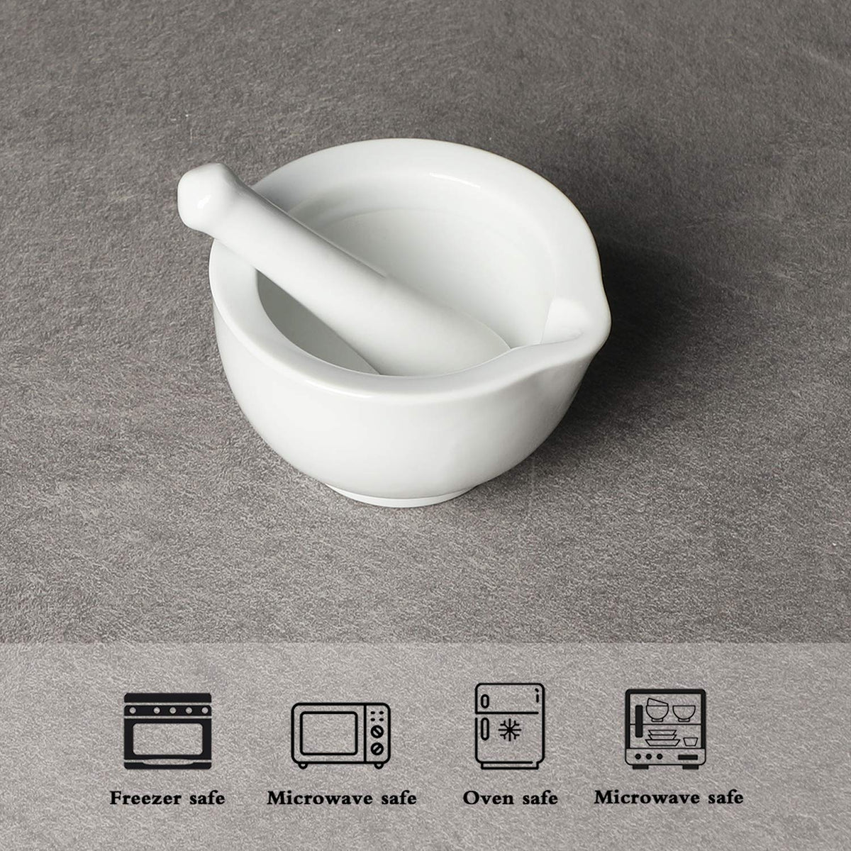 LEETOYI mortar with pour spout for clean powder transfer
