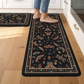 LEEVAN anti-fatigue kitchen mat with non-slip backing on hardwood floor