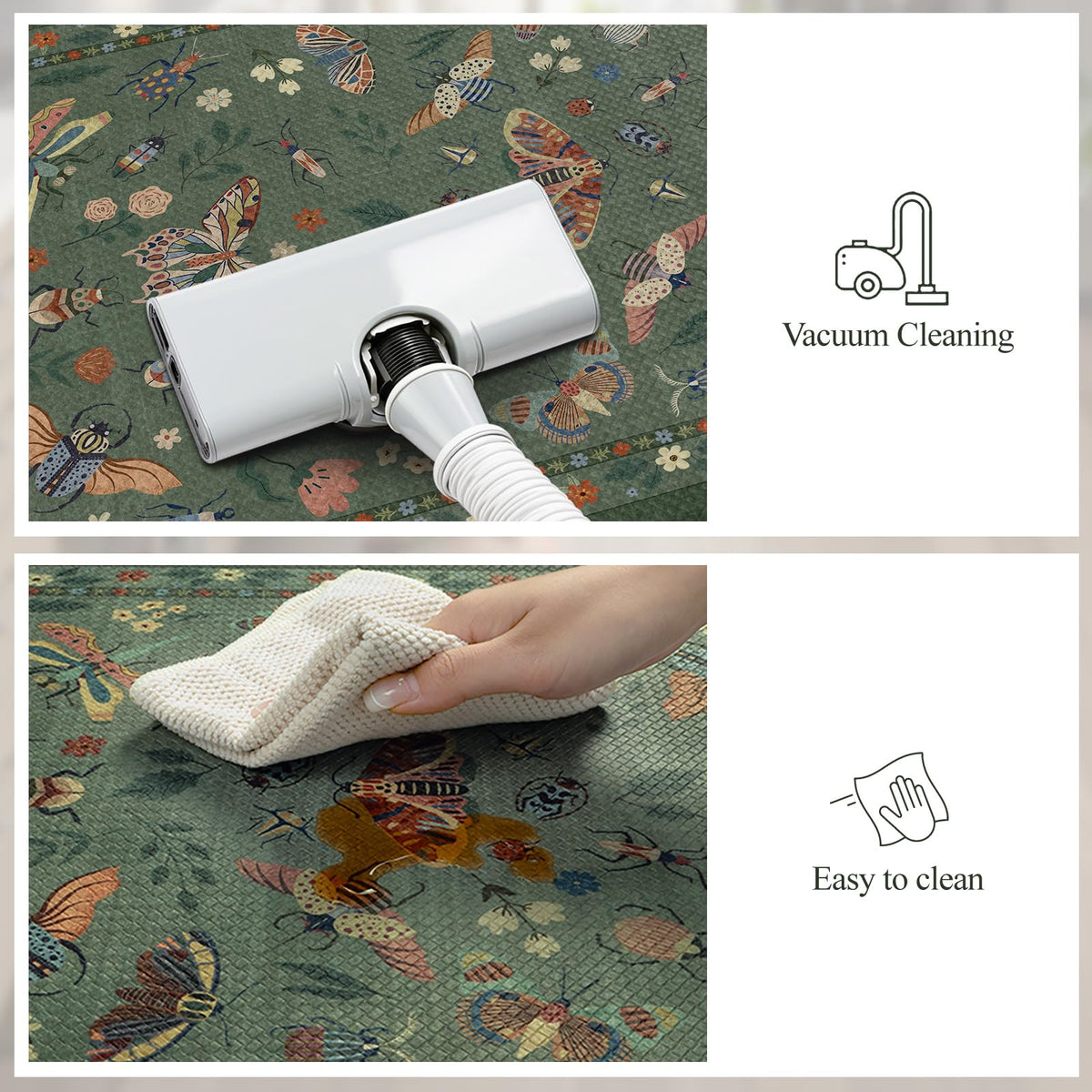 LEEVAN non-slip backing keeps the mat securely in place.