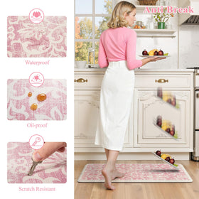 LEEVAN pink mat has non-slip rubber backing for secure placement.