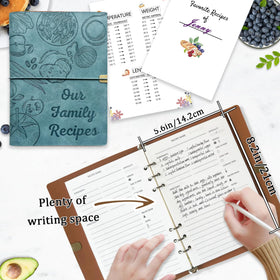 LEEVEEL ring binder keeps recipes secure and easy to reorganize.