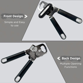 Back view of Lefty's Left Handed Can Opener highlighting robust grip
