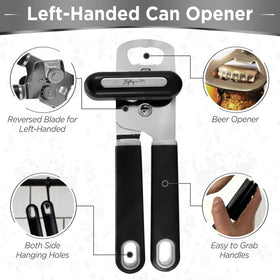 Close-up of Lefty's Left Handed Can Opener cutting blade for clean cuts