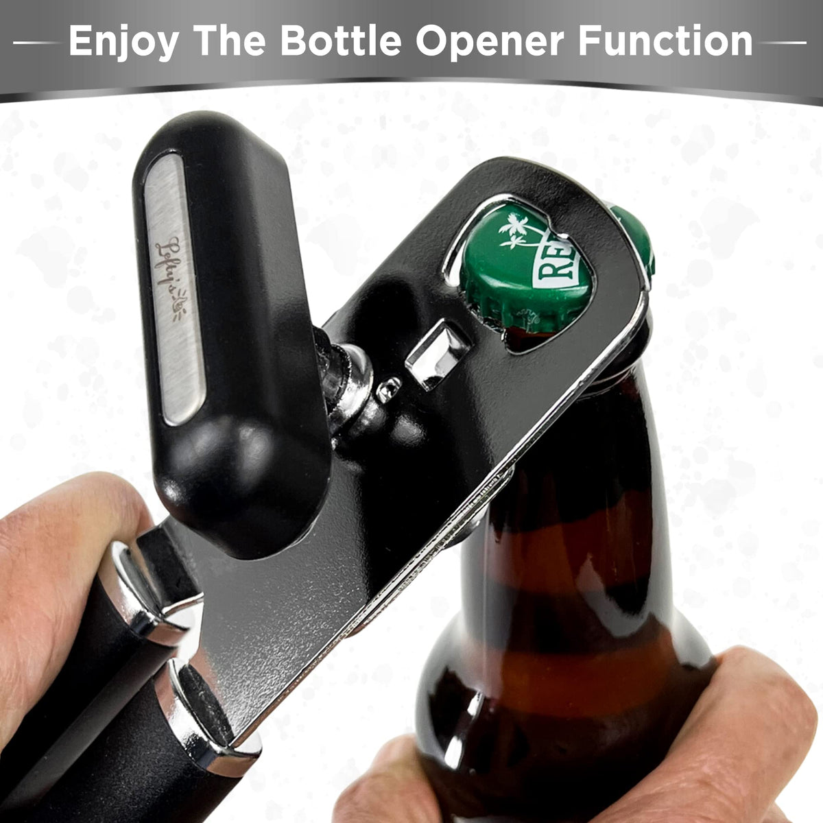 Lefty's Left Handed Can Opener features smooth edge and precise cutting action