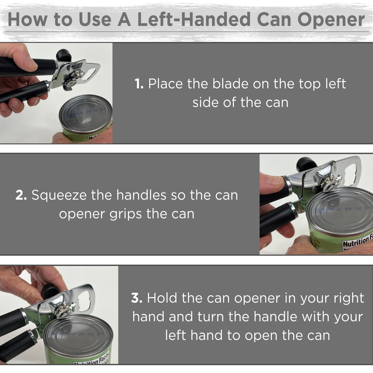 Gift-ready packaging for Lefty's Left Handed Can Opener
