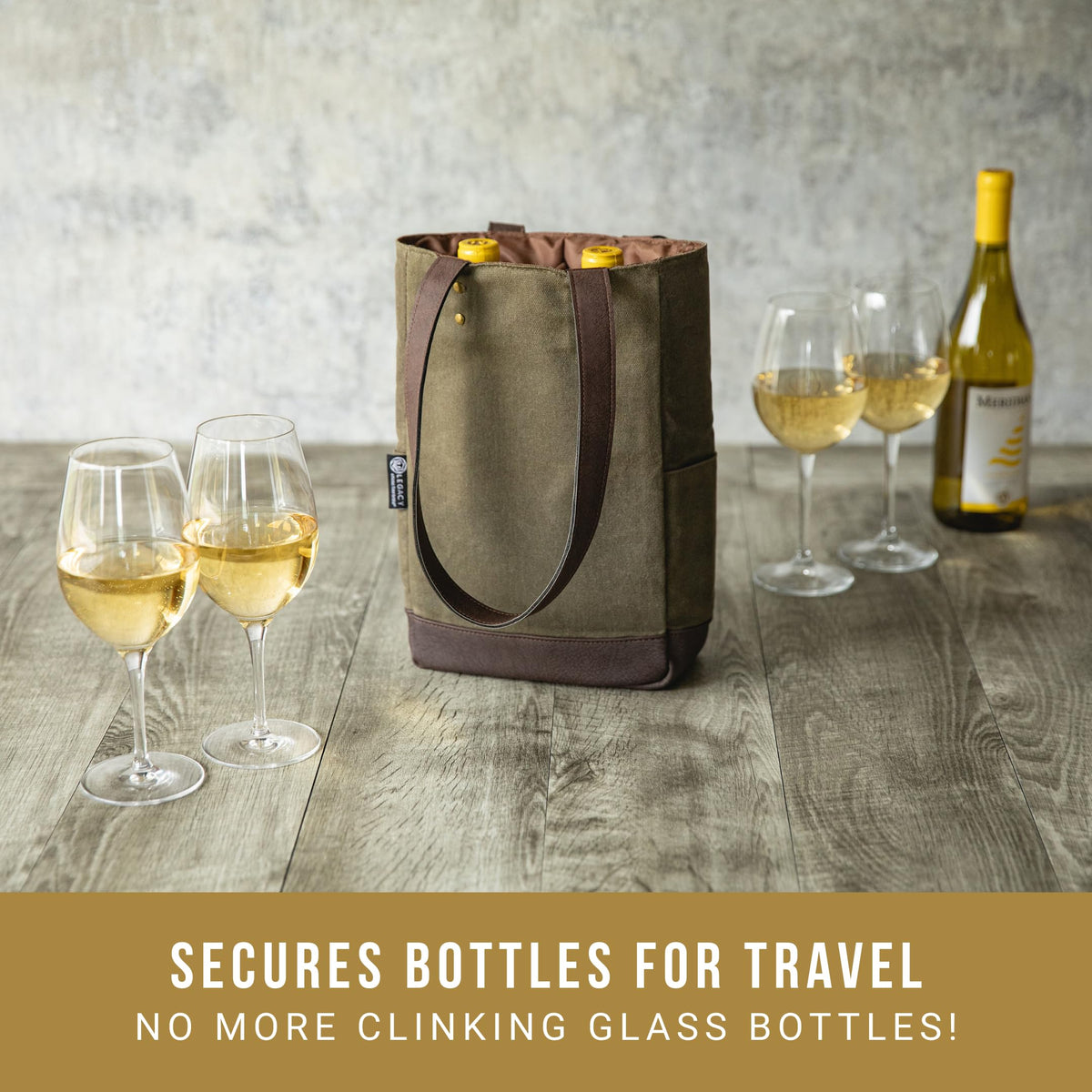Legacy insulated interior divider keeps bottles secure during travel