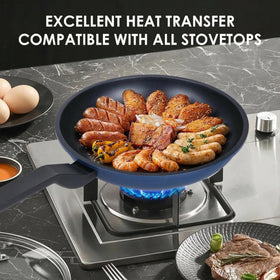 Legacy Culinaryware bakelite-handle provides a secure grip during cooking.