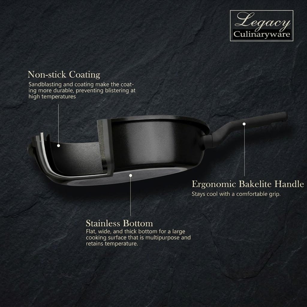 Legacy Culinaryware dishwasher-safe design simplifies cleanup after cooking.