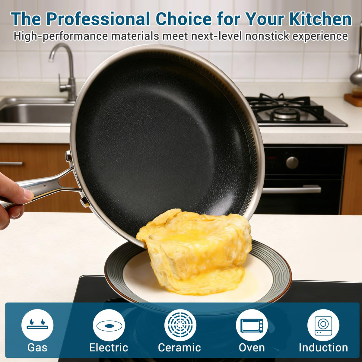 Legacy Culinaryware stay-cool handle offers a safe, comfortable grip during cooking.