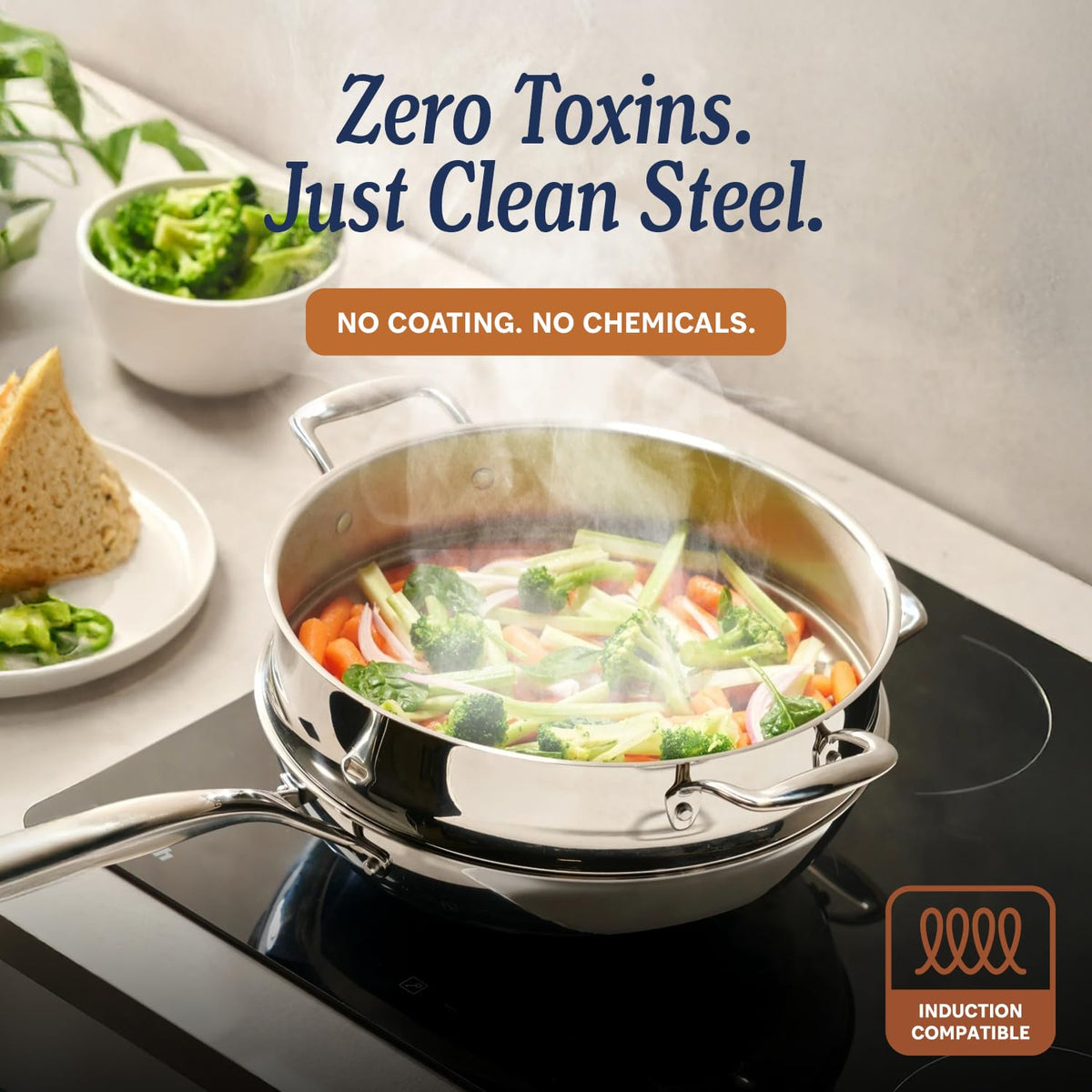 Legend Cookware induction-ready pots and pans for versatile stovetop cooking.