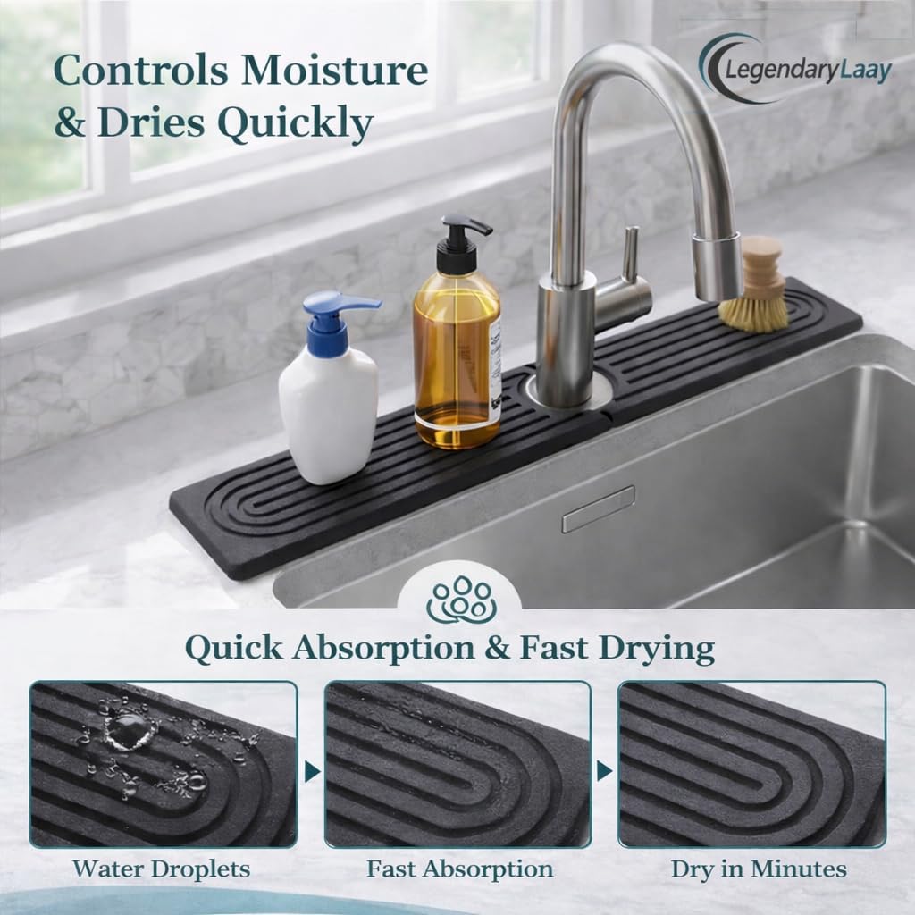 LegendaryLaay two-piece design enables easy placement around faucet base