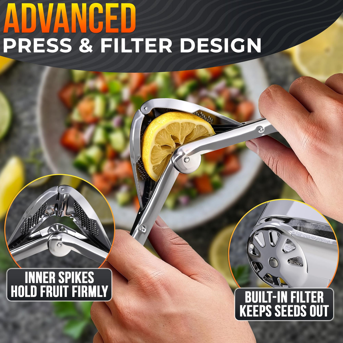 LEGLO lemon squeezer fits in a drawer for compact storage