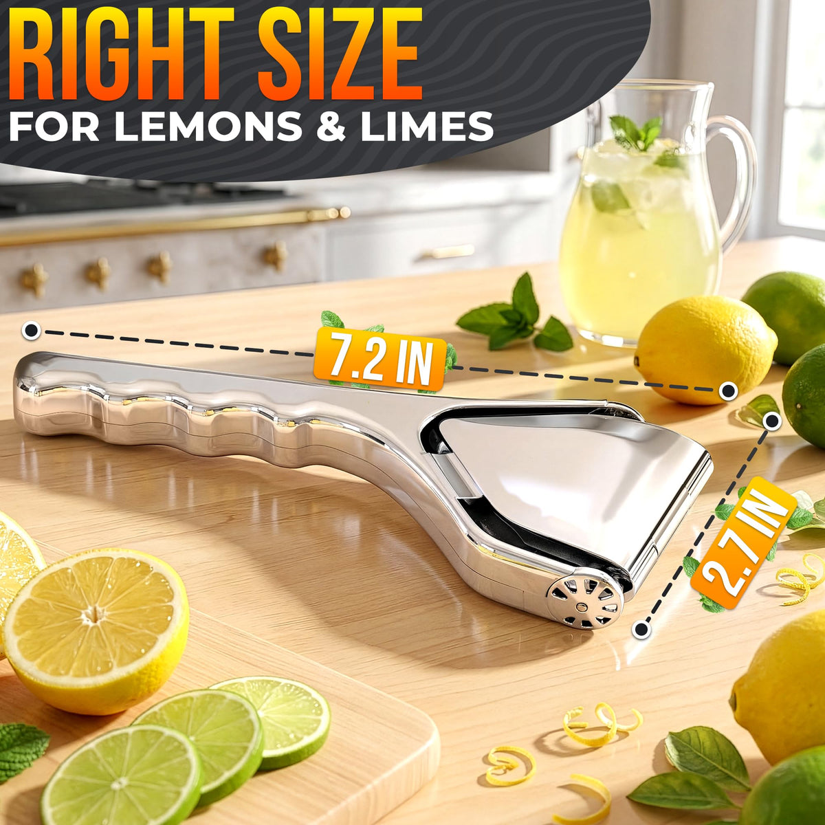 LEGLO lemon squeezer shows stainless steel construction for durability