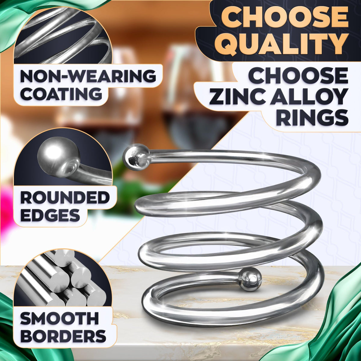 LEGLO silver napkin rings in a family dining setup for everyday elegance