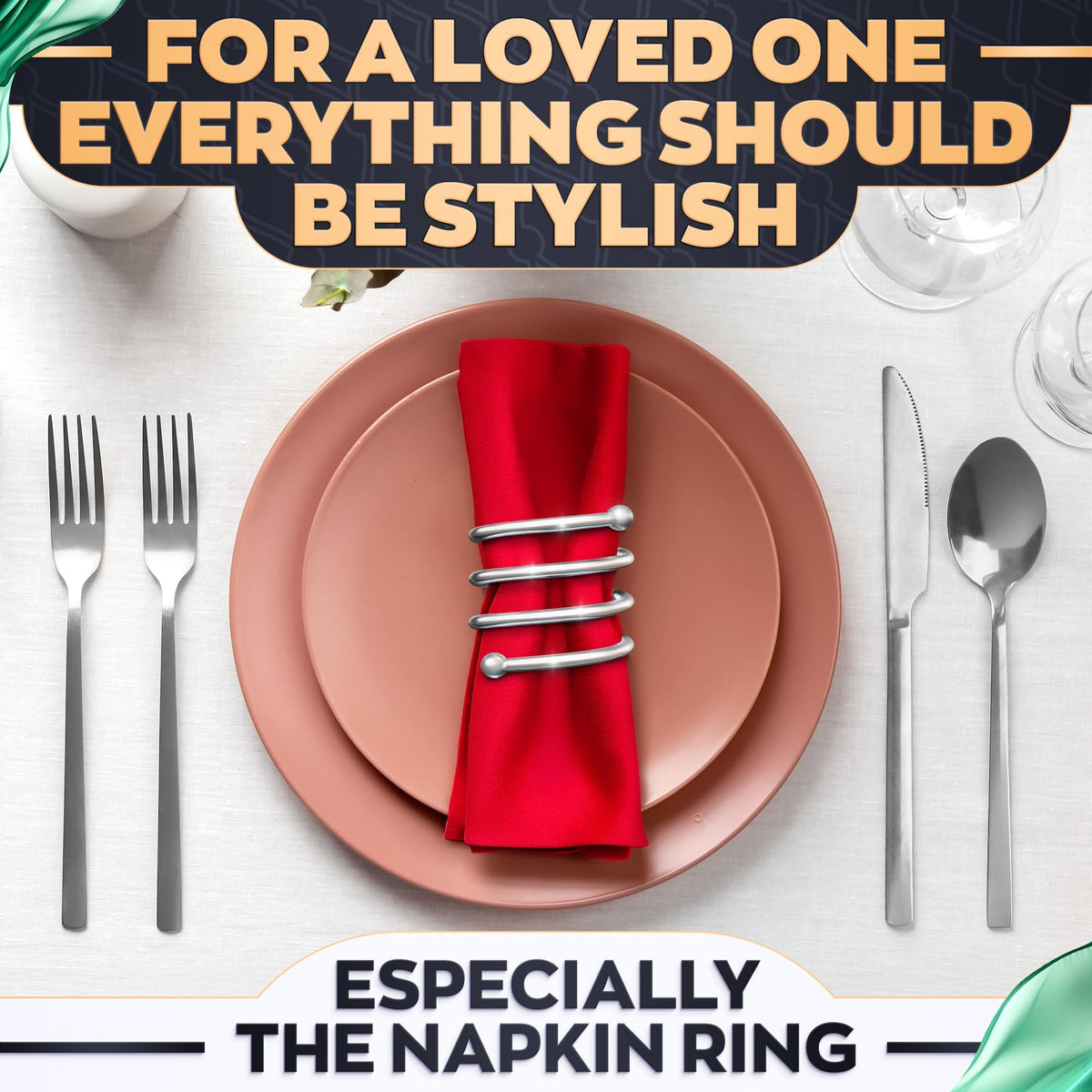 LEGLO silver napkin rings versatile multi-use decor for weddings and parties