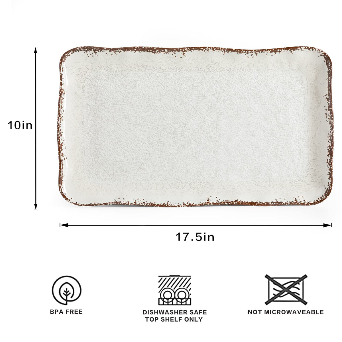 LEHAHA vintage-inspired rectangle tray pairs with rustic dinnerware.