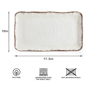 LEHAHA vintage-inspired rectangle tray pairs with rustic dinnerware.