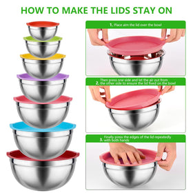 Leidawn stainless steel bowls with mirror interior for easy cleaning and shine.