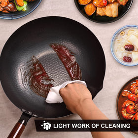 Leidawn pre-seasoned wok ready to use after simple cleaning