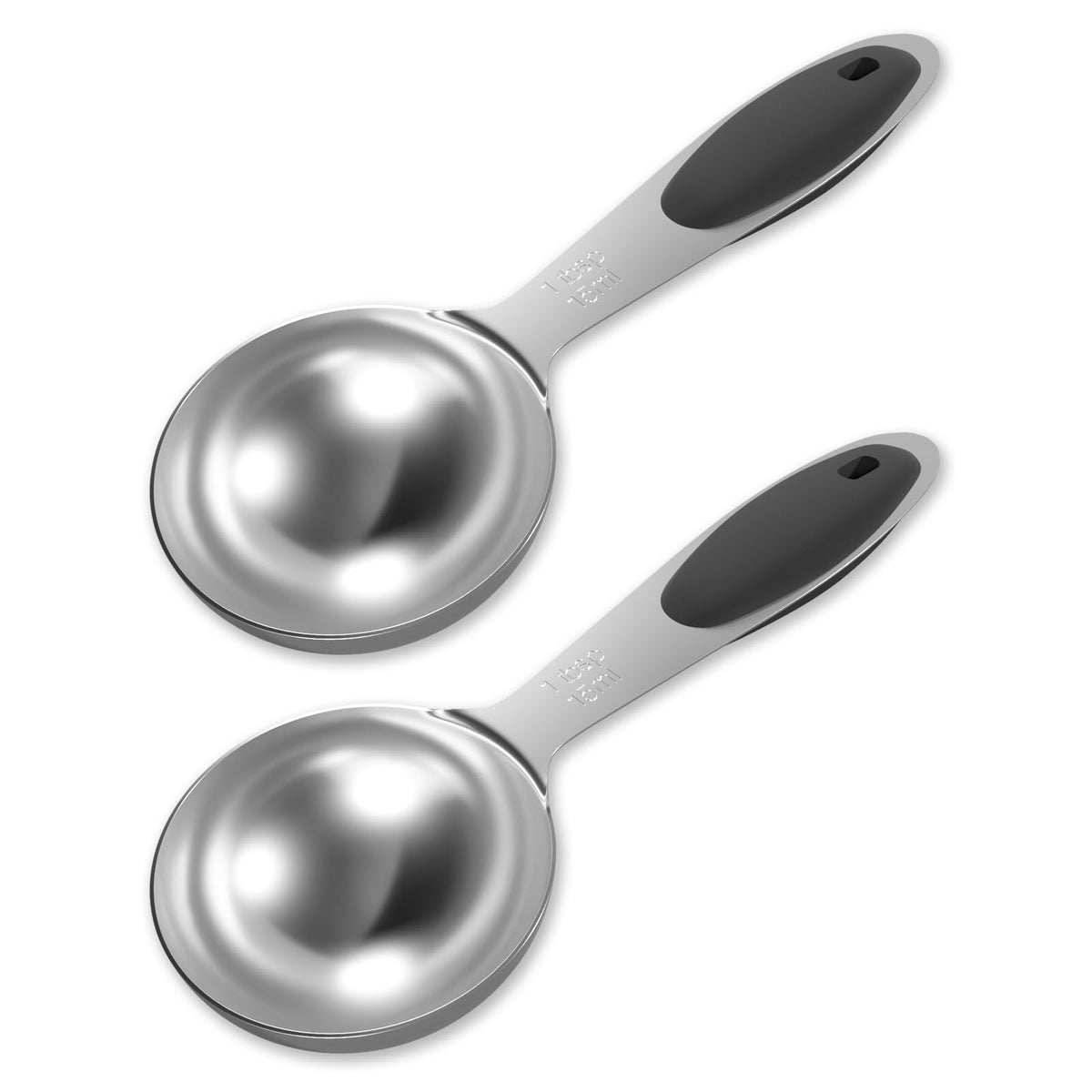 LEIFENY 2-pack 1 Tbsp spoon with black grip for precise measurement.