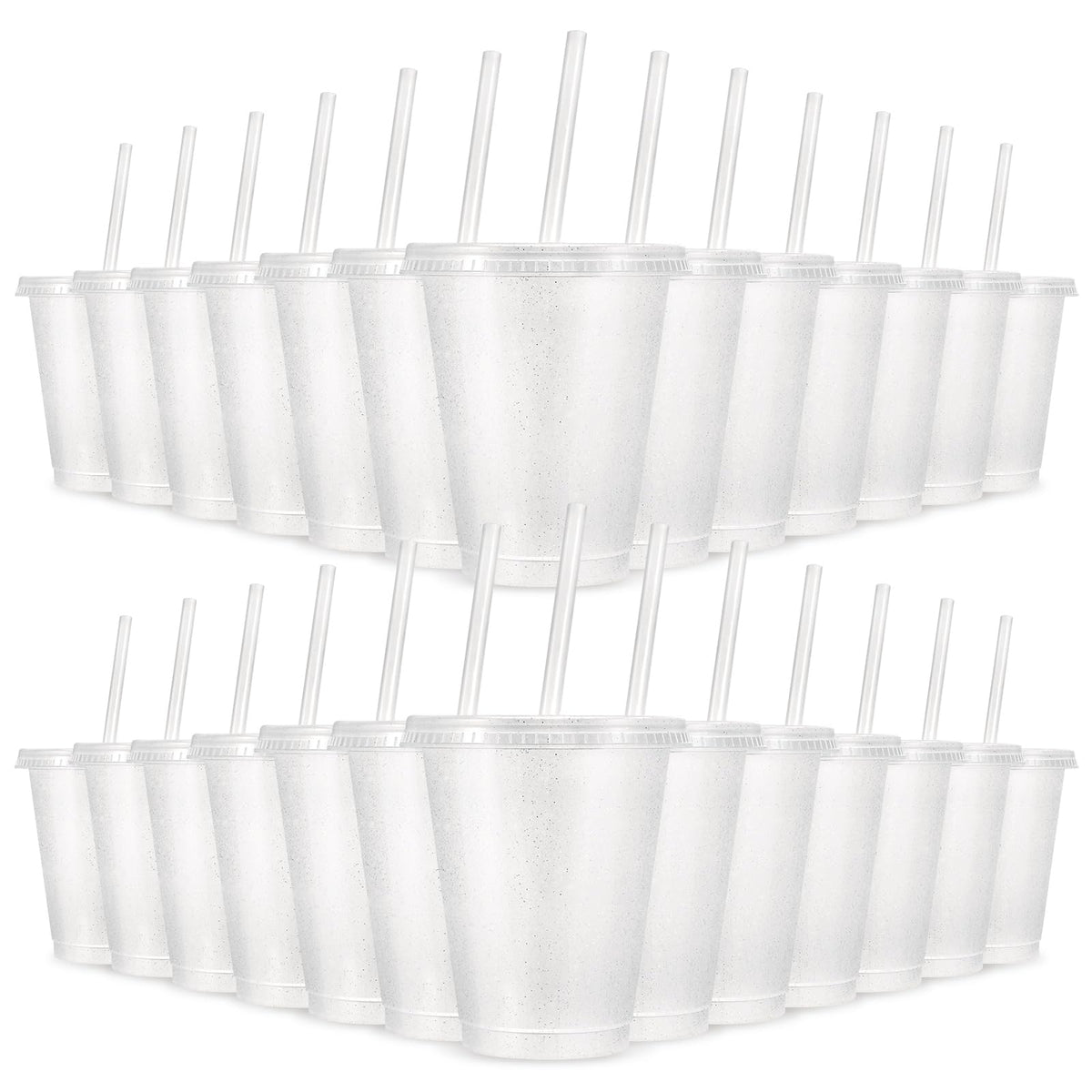 LEIFEOSH 24-pack tumblers with lids and straws for parties