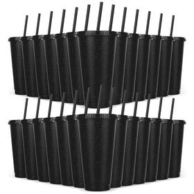 LEIFEOSH 24-pack tumblers with lids and straws for party drinks