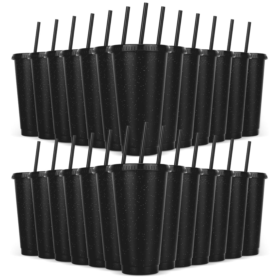 LEIFEOSH 24-pack tumblers with lids and straws for party drinks