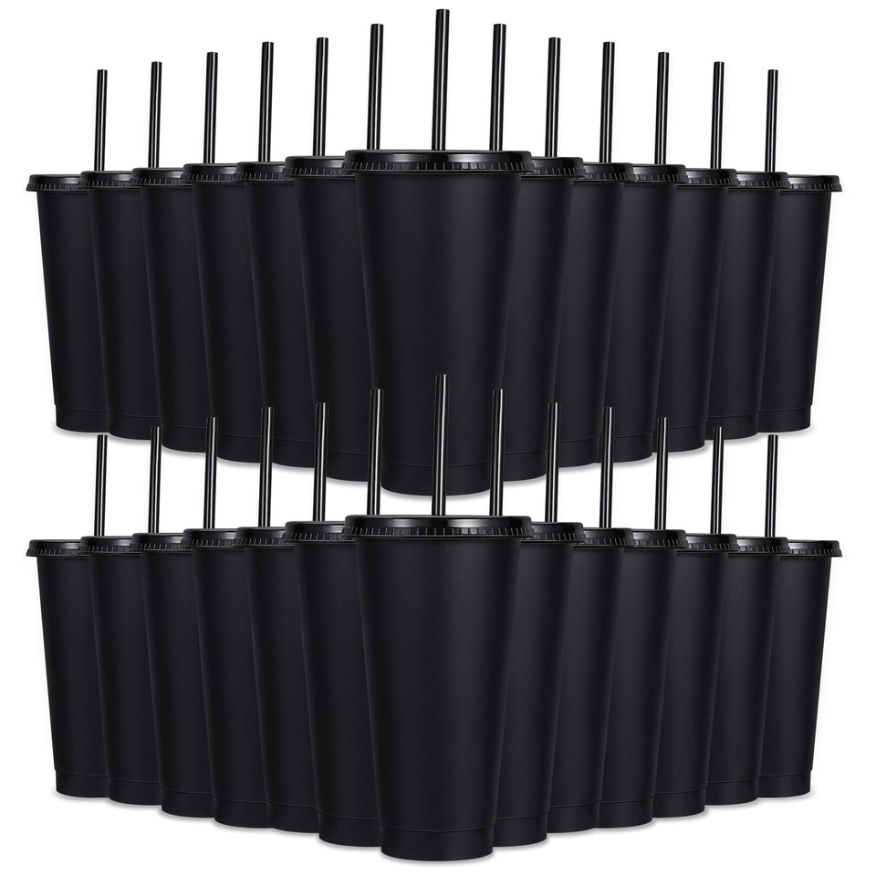 LEIFEOSH 24-pack tumbler with lids and straws for cold drinks and parties