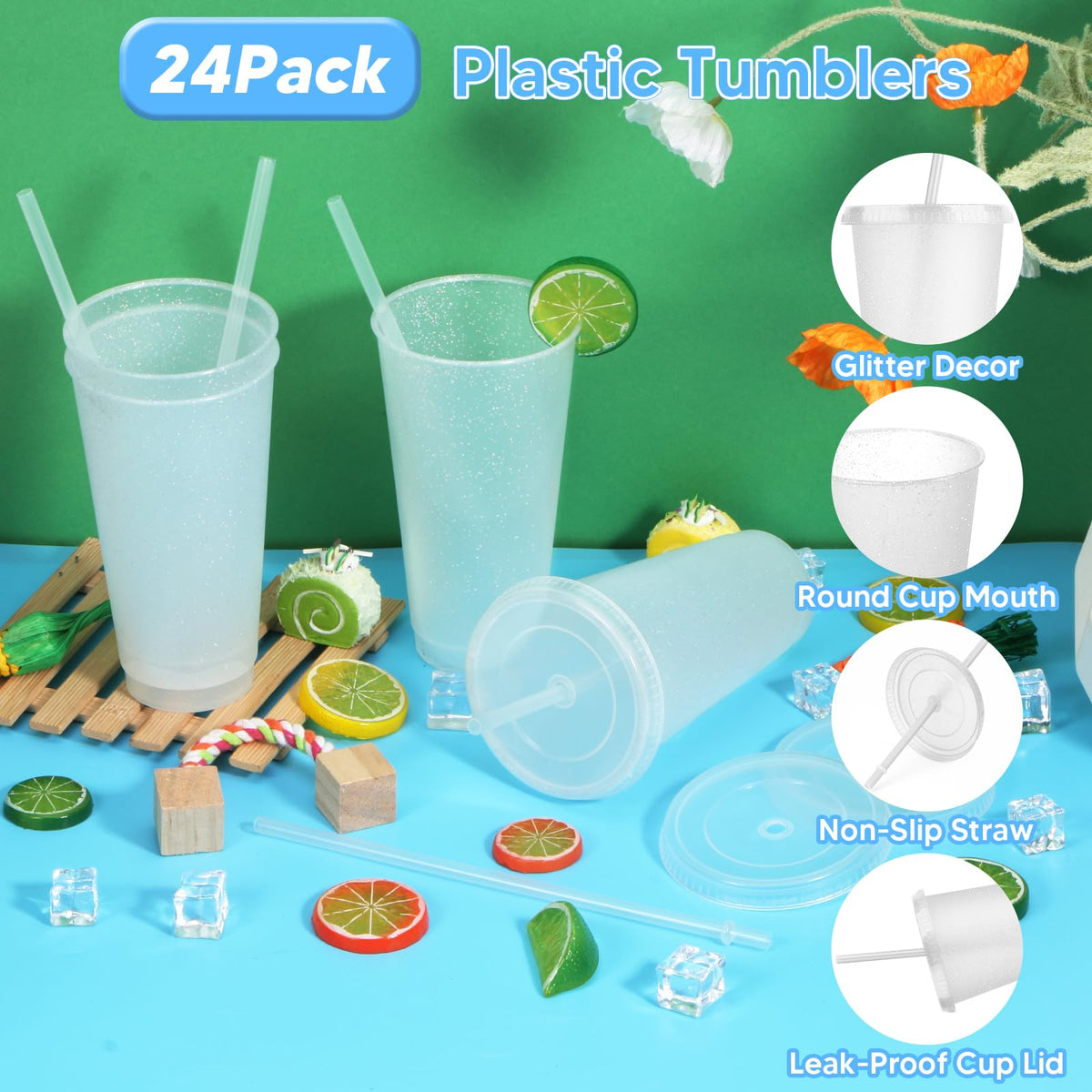 LEIFEOSH sequin body tumbler adds sparkle for summer drinks.