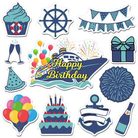 LEIFIDE birthday cruise door magnet set in blue for easy cabin finding