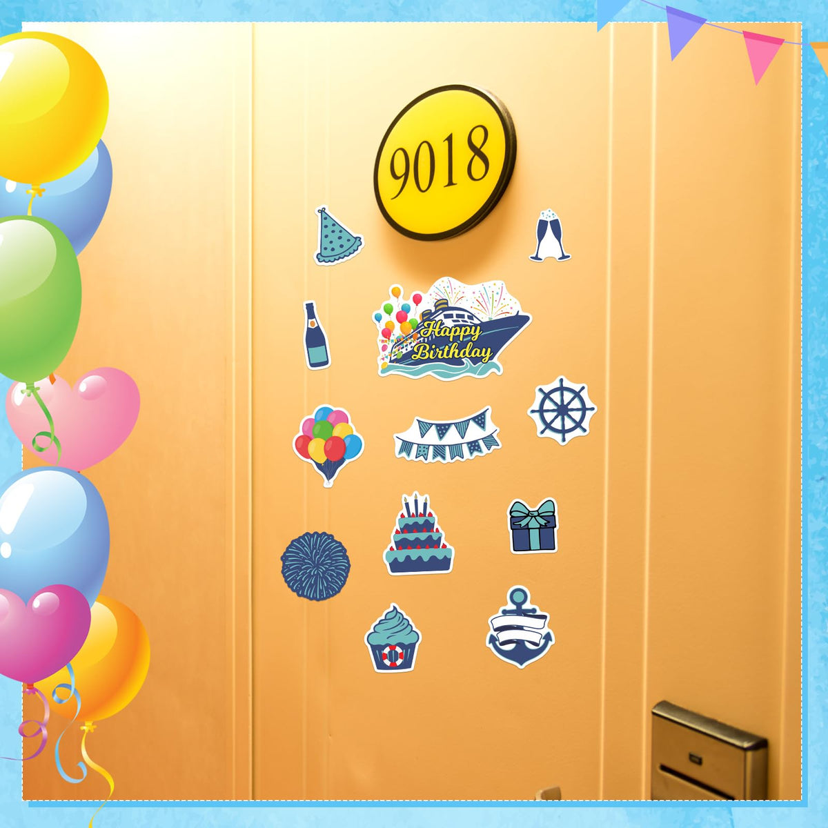 LEIFIDE cruise door magnet balloons design guides guests to your cabin