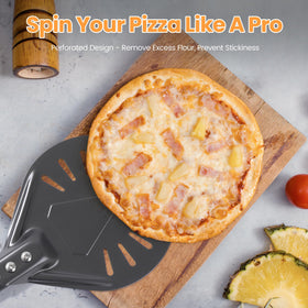Leightszen pizza turning peel smooth surface for effortless sliding and turning.