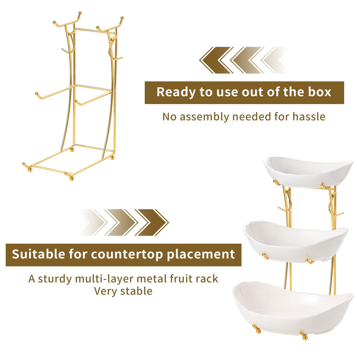 Leijosya Gold stand elevates dessert display with modern touch