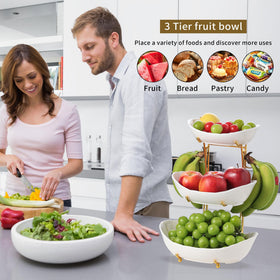 Leijosya Three tier bowls for fruit and snack display