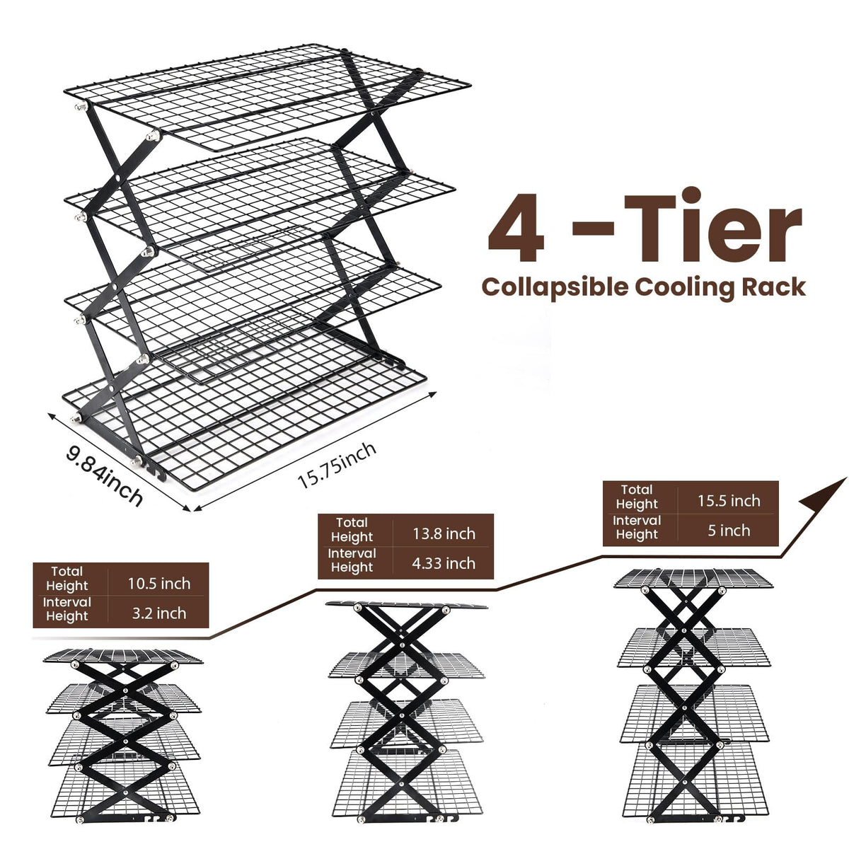 LEIMO KPARTS Adjustable Stackable Roasting Rack supporting various baked goods