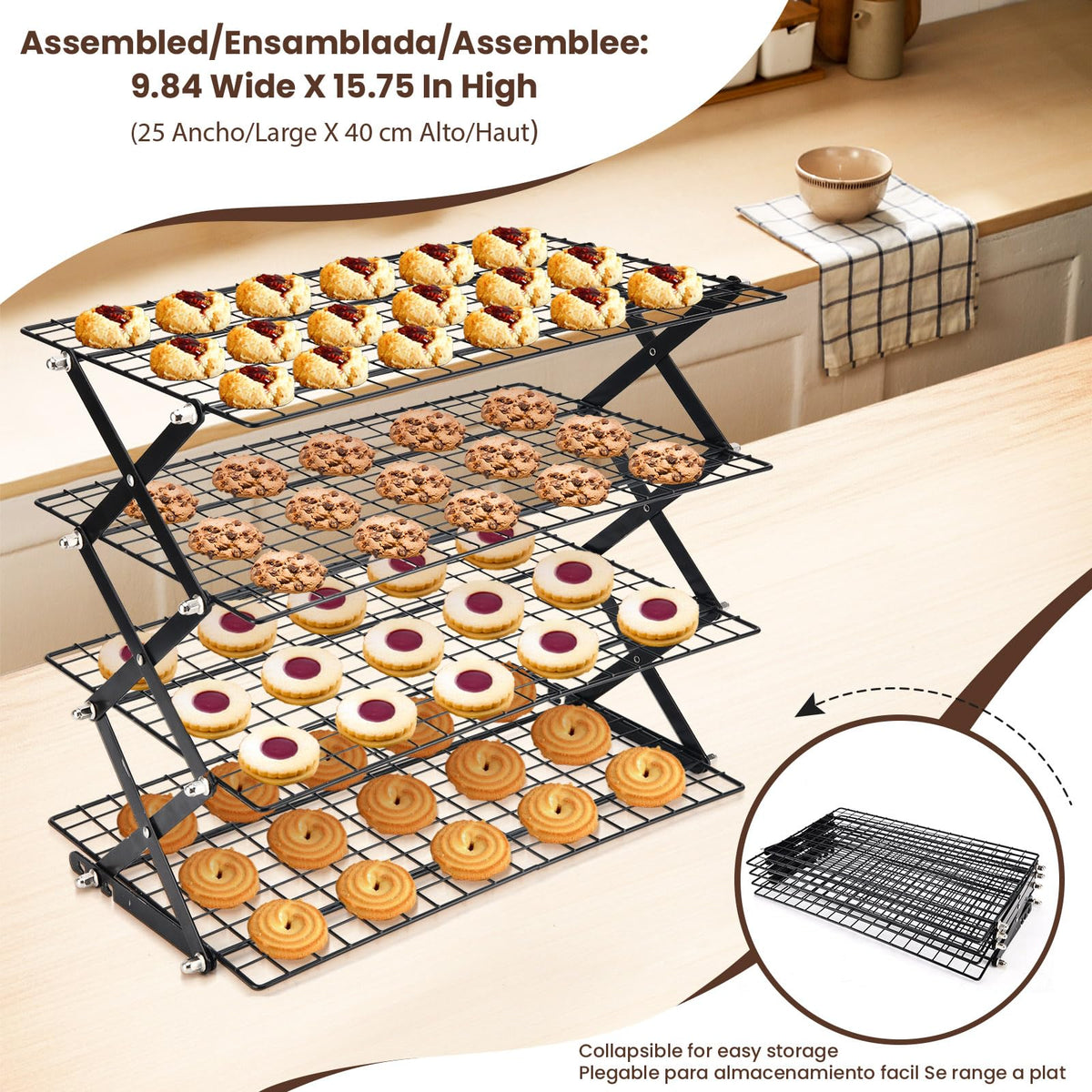 LEIMO KPARTS Bread Cooling Rack with loaf slices cooling separately