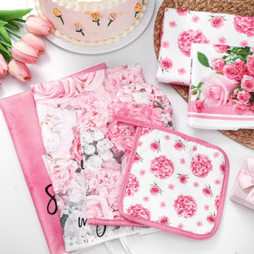 Leinuosen pink rose packaging display shows complete set and color.