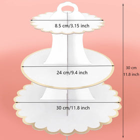 Leismy cardboard dessert stand material close-up showing sturdy tiers