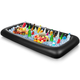 Leitee inflatable serving bar front view showing spacious space for drinks at parties.