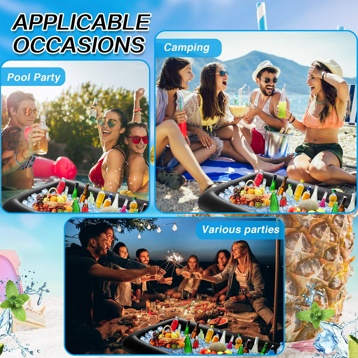 Leitee inflatable serving bar suitable for indoor and outdoor events.