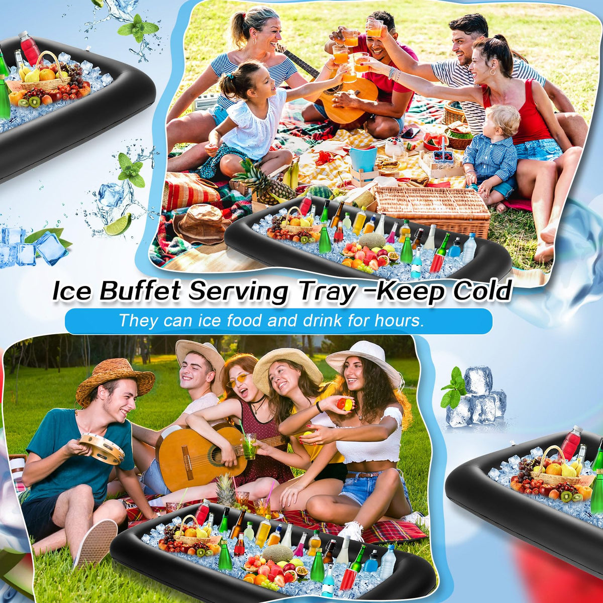 Leitee inflatable serving bar large capacity ideal for fruits and beers.