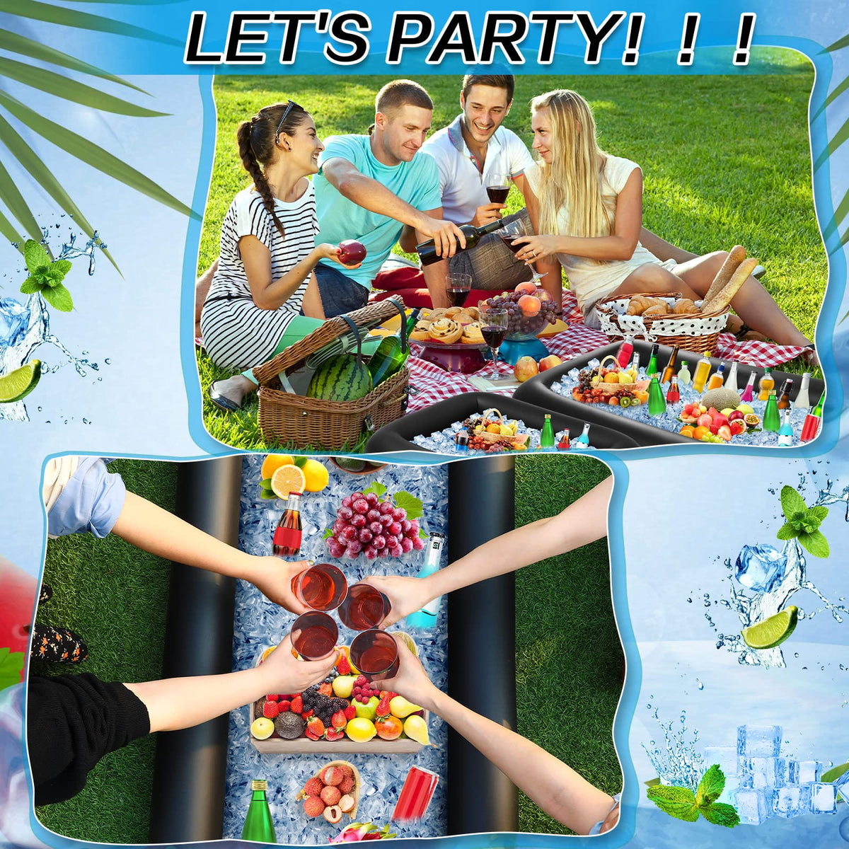 Leitee party cooler set folds for simple storage after use.