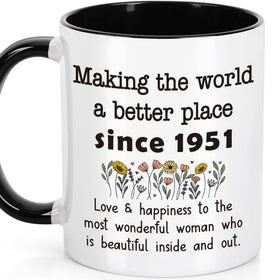 LEJIAJINW 75th birthday mug with Back in 1951 design, ideal keepsake for grandma.