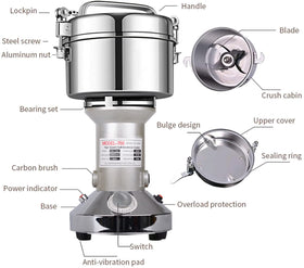 LEJIEYIN grain mill grinder 750g jar and capacity indicator for batch grinding