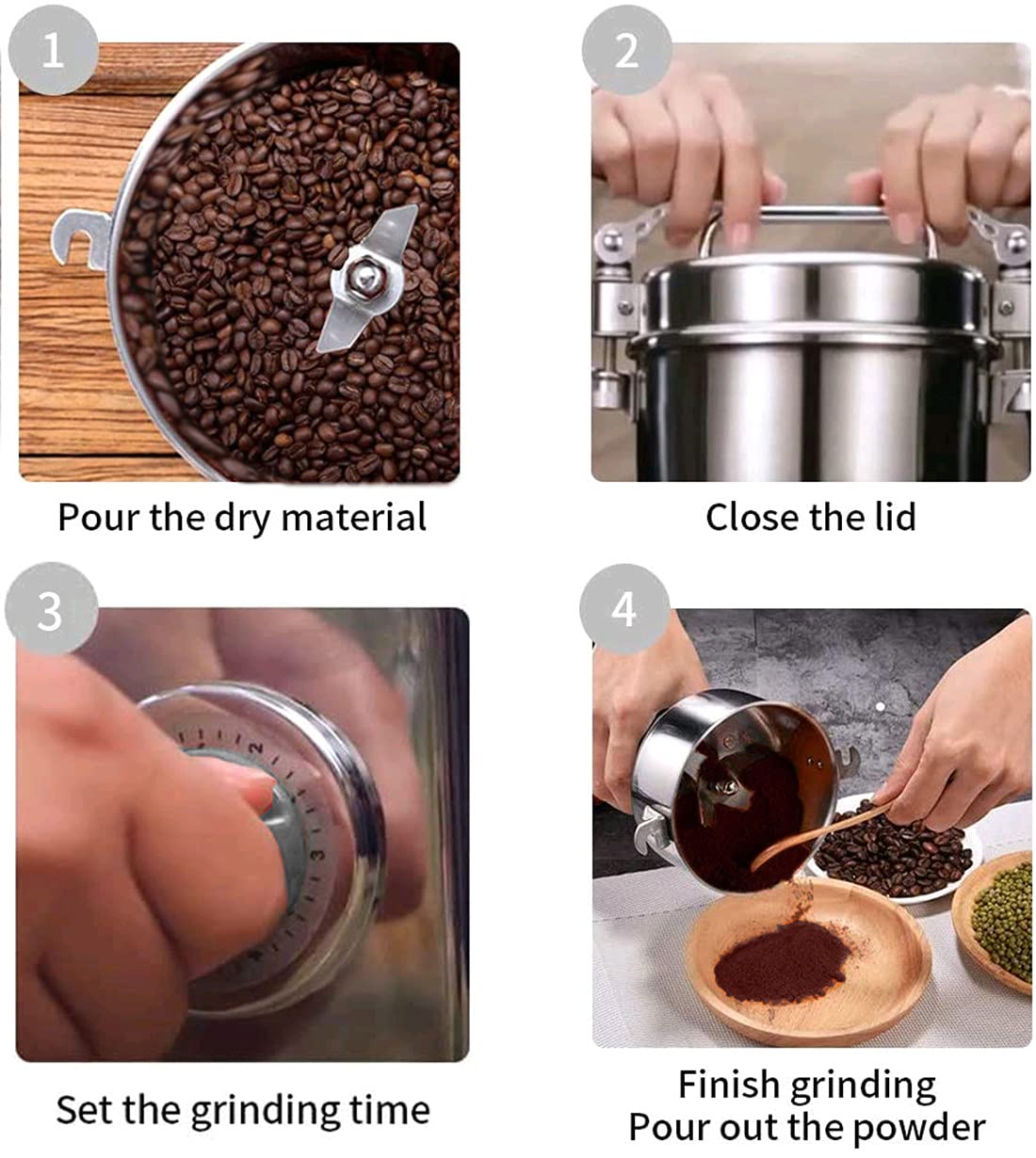 LEJIEYIN grain mill grinder in kitchen use scenario for home cooking