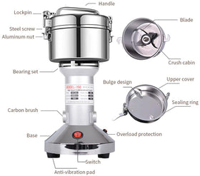 LEJIEYIN grain mill stainless steel body ensures durable, food-safe grinding.
