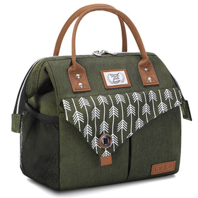 Lekesky insulated lunch bag top view highlighting compact portability for on-the-go meals.