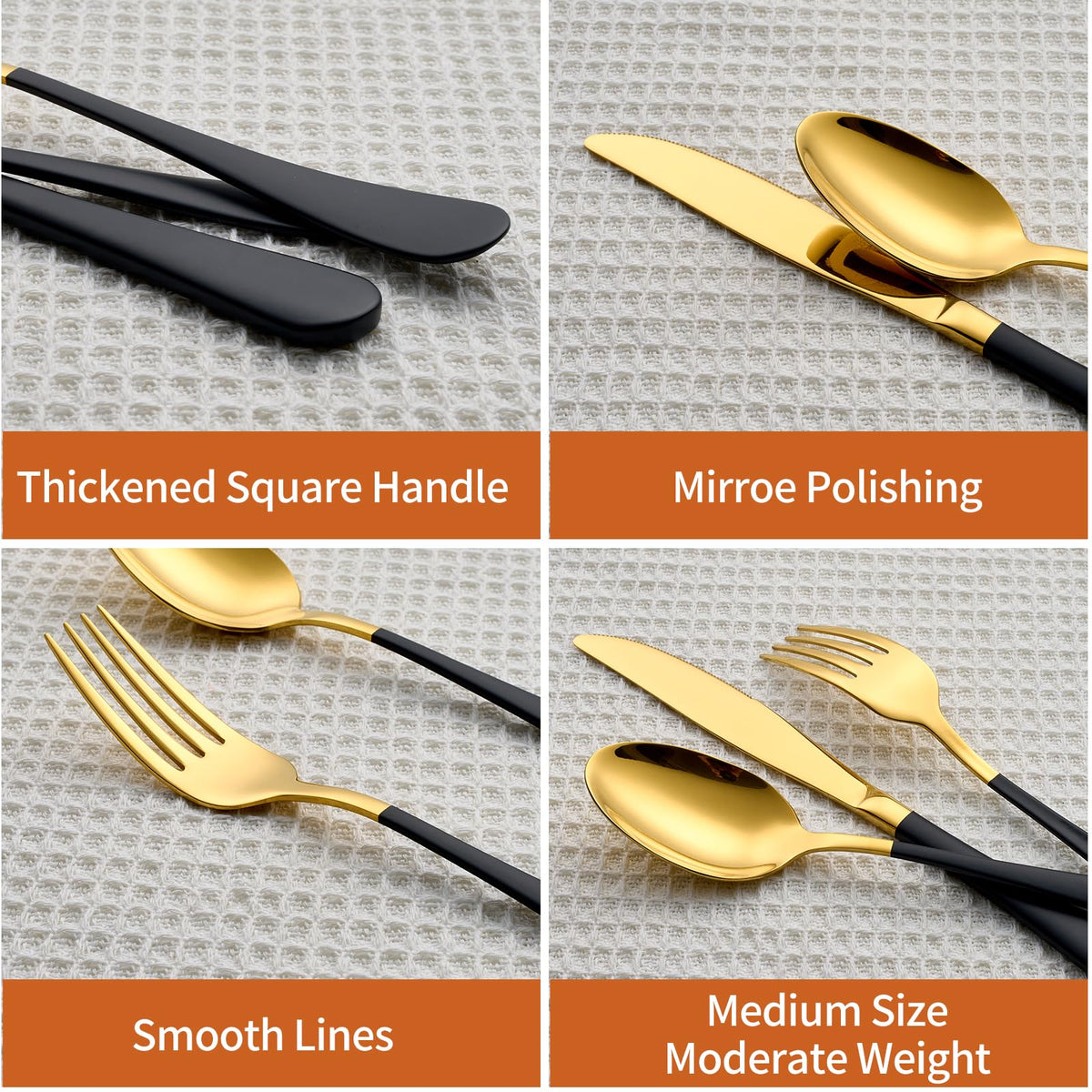 Lekoton dinner forks and spoons with a smooth polished surface for easy cleaning.