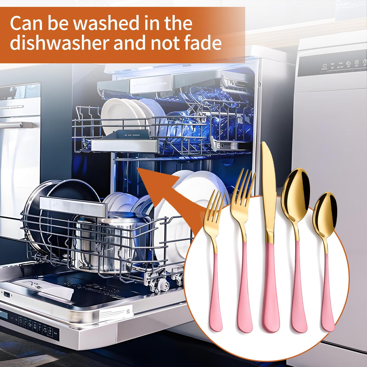 Lekoton dishwasher-safe flatware for quick cleanup after meals.