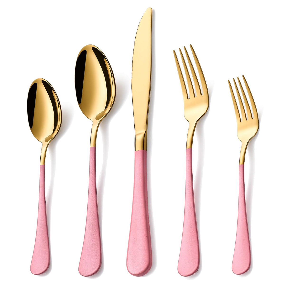 Lekoton gold knives for everyday dining with a luxe finish.